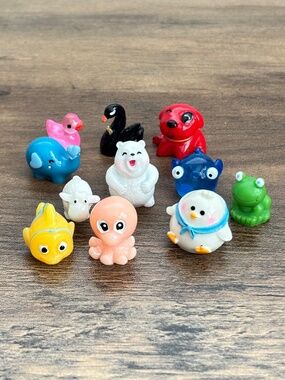 Miniature Mini Resin Animal Figures Frog Lamb Chick Duck Swan Polar Bear LOT 11